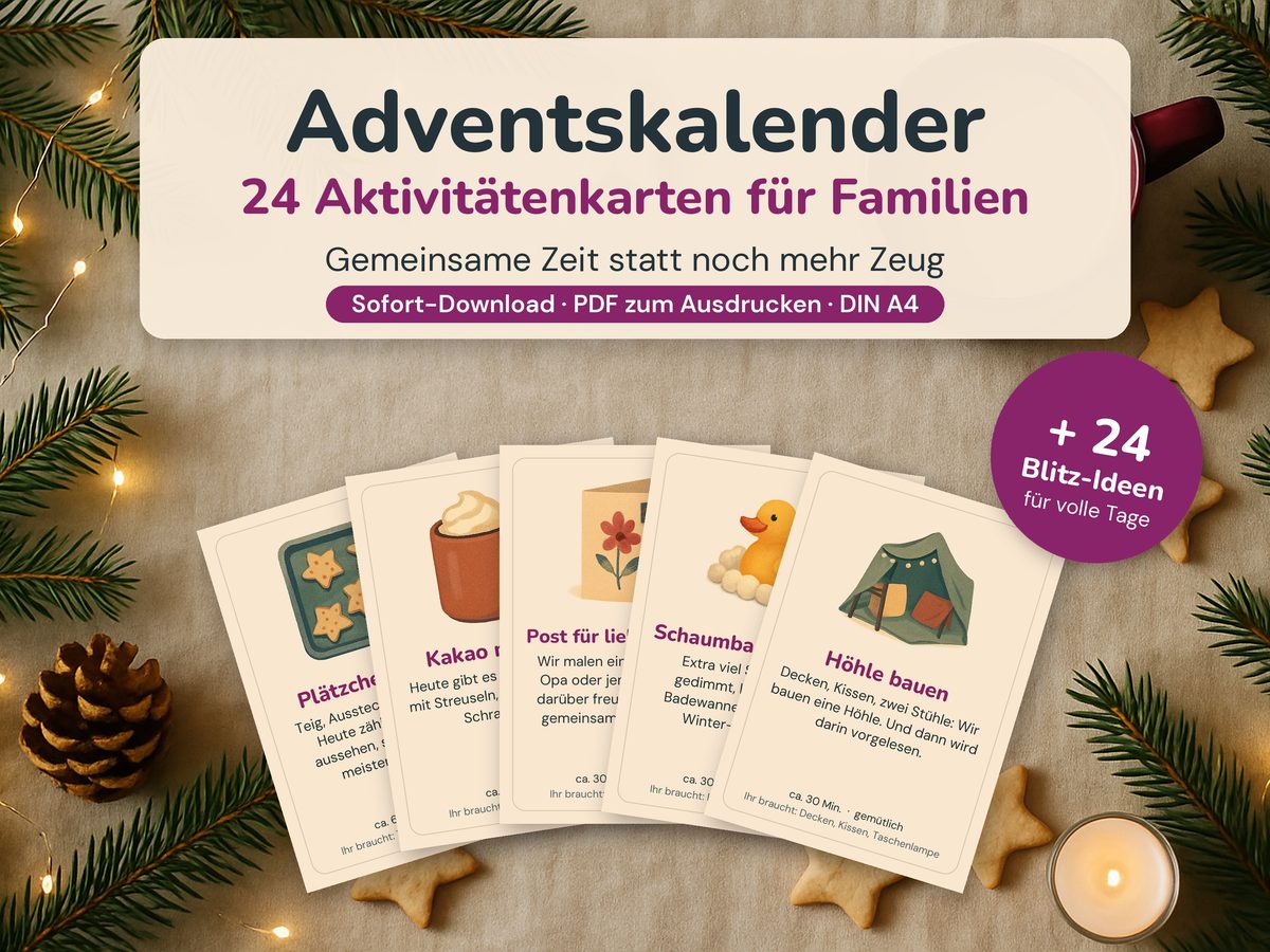 Adventskalender: 24 Aktivitätenkarten – Vorlage zum Ausdrucken