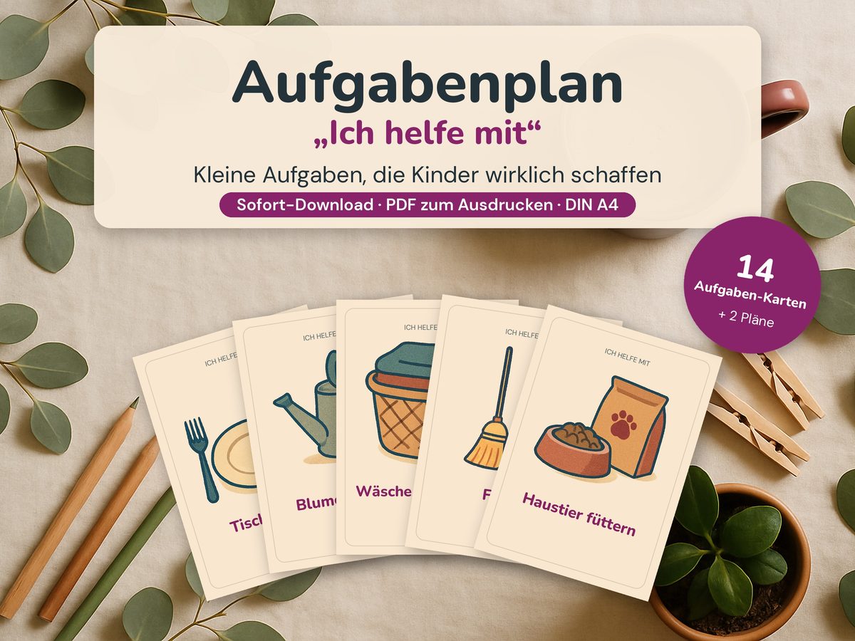 Aufgabenplan „Ich helfe mit“ – Vorlage zum Ausdrucken