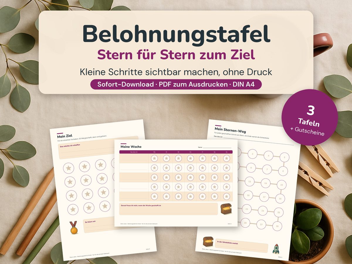Belohnungstafel – Vorlage zum Ausdrucken